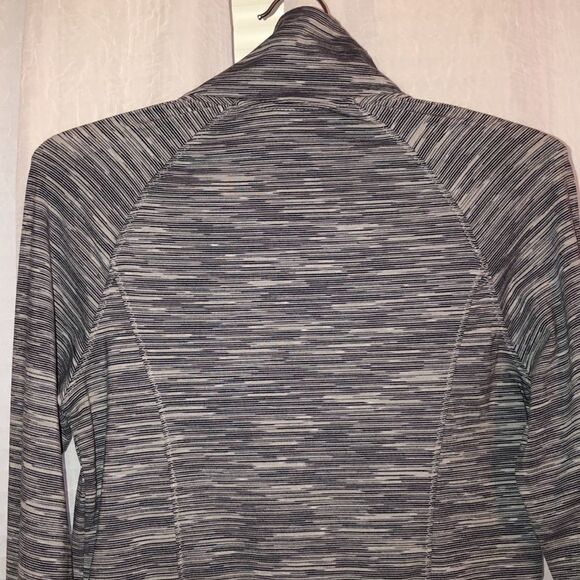 Champion S Active Full Zip Mock Neck Fitted Gray White Heathered Sweatshirt - Picture 4 of 14